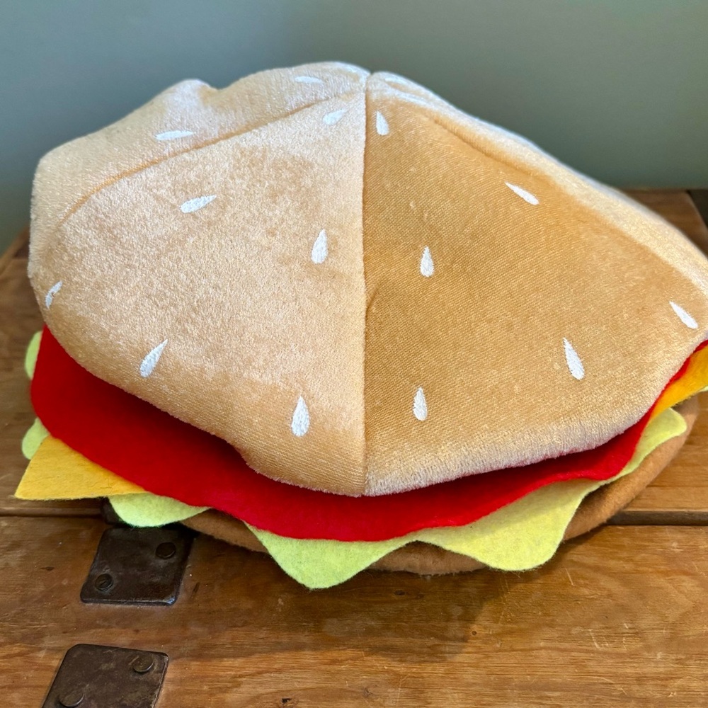 Burger Shaped Plush Hat